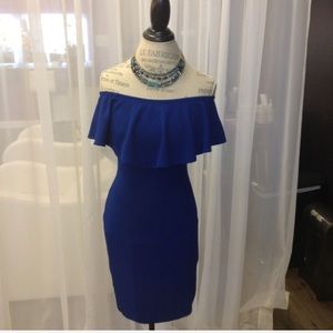 Blue off the shoulders dress